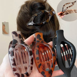 Vintage Matte Leopard Hair Claw Clip Barrette Duckbill For Women Fashion Crab Acrylic Hairpin Ponytail Hairgrip Girls Hair Accessories Headwear