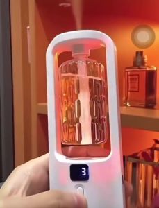 Auto Aromatherapy machine with Colorful led light Rechargeable Aroma Diffuser Digital display Humidifiers Air Freshener Toilet Fragrance Machine