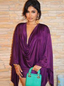 2026 Spring Elegant Classic Satin Dress Women Y2K Deep V-Neck Swing Long Sleeve Simple Midnight Clubwear Midnight Skinny Bodycon