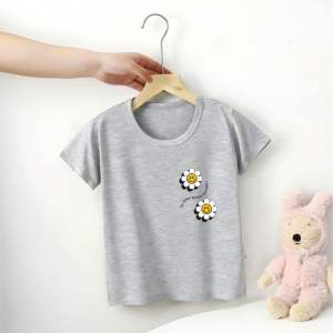 Kaos oblong anak perempuan gambar bunga usia 2-10thn atasan lengan pendek anak cewek