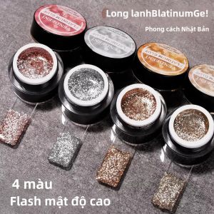 Bộ Sơn Móng Tay Gel Nhũ 4 Màu Vendeeni Platinum Sử Dụng Đèn UV/LED Loại Tẩy Được Bóng Mượt Dành Cho Trang Trí Móng - Bạc Vàng Vàng Champagne Vàng Hồng