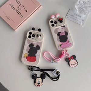 Miki Minnie Silikon Tahan Air Casing Ponsel Berlaku Untuk Iphone11 13 14Por Max 15Por Max