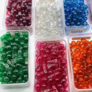 หลอดไฟเลี้ยวT13 12v10w มีสี ส้ม แดง ม่วง เขียว ใส ฟ้า น้ำเงิน (ราคาต่อหลอด) สีของพร้อมส่ง