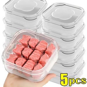 1/3/5Pcs Food Grade Kitchen Food Storage Box Fruit Vegetable Preservation Boxs Frozen Meat Dumplings Container Refrigerator Food Sealed Box