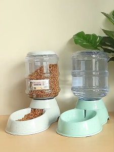 3.8L Pet Automatic Feeder Large Capacity Dog Cat Food Dispenser Water Bowl Anti Spill Design Bekas Makanan Air