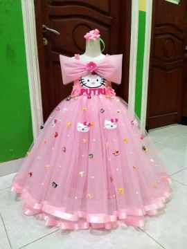 Gaun Ulang Tahun Tema Hello Kitty - Jual Gaun Ulang Tahun Tema Hello Kitty  Terbaru Indonesia | Gaun Pesta Anak Hello Kitty | Dress Tutu Hello Kitty |  Baju Gaun Anak Karakter