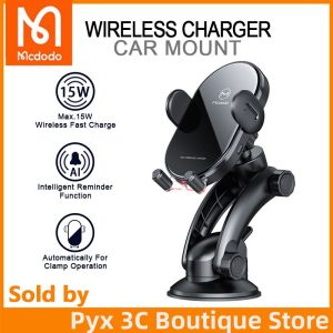 Mcdodo Qi Wireless Car Charger Stand Automatic Smart sensing Air Vent Mount Car Phone Holder Fast Charger 15W for iPhone Fast charge 7.5W Samsung Fast charge 10W HUAWEI Fast charge 15W