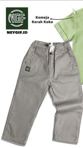 Setelan Kemeja Anak Laki-laki Celana Panjang Chino 4-12 Tahun