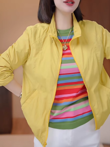 Shalldoer | Collar Neck Lightweight Summer Breathable Loose UV Protection Jacket
