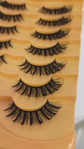 7 Pairs 9D Mink Fur False Eyelashes Naturally Thick Fluffy Cat Eyes Suitable for Daily Wear