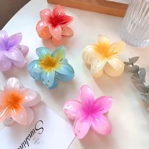 Kẹp tóc hoa sứ kẹp tóc dễ thương kẹp tóc xinh Hàn Quốc kẹp hoa sứ nhựa bản to - Life Style 4U