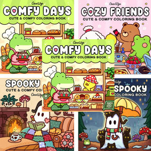  Halloween Spectre Coloring Book Spooky Cutie Coloring Book for Adults and Teen Featuring Adorable Hygge Creatures Painting Gif