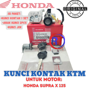 KUNCI KONTAK SET KOMPLIT+JOK KODE KTM HONDA ORIGINAL 100% GARANSI UNTUK MOTOR SUPRA X 125 DLL ORIGIN