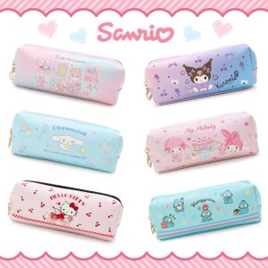 Sanrio Kuromi Melody Double Layer zipper Pencil Case student Pencil box Cartoon Cute Cosmetic Bag Japanese Style Bag
