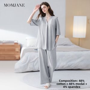 Mom Jane | Summer Lightweight Nursing Pajamas Chest Pad