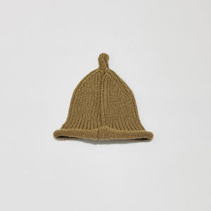 Baby Knitted Wool Cap Winter Cute Nipple Hat Boys Newborn Knit Hats Infant Headwear Korean Style round Top Mixed Fabric Outdoor Cap