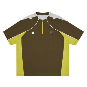 FPA | Quick-Drying Sporty Color-Block Outdoor Cool Half-Zip Loose Couple Short Sleeve T-Shirts