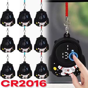 Cartoon Luminous Astronaut Clock Pendant Glowing Car Rearview Mirror Hanging Ornament Creative Bag Pendant Decoration
