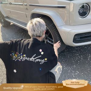 American Streetwear Short Sleeve Embroidered Summer Casual T-shirt