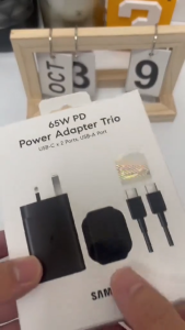 65W GaN Super Fast Charger Adapter With Cable [Type-C Port x3 & USB Port x1]PD Quick Charge for iPhone Samsung Huawei Laptop | Muat 3 Device Sekaligus | by Easy Needz