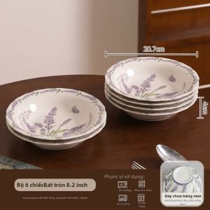 SHELI | Đĩa Dọn Súp Gạo Sứ Pháp Mộc Mạc