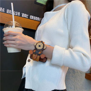 Cartoon Monkey Wristband Foldable Phone Case for OPPO Find N3/N2 Flip Huawei Pocket 2 Samsung Z Flip7/6 Xiaomi Mix Flip2 Protective Shell