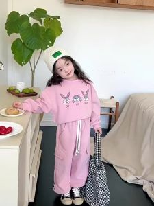 SETELAN BAJU SWEATER ANAK PEREMPUAN CELANA CARGO PANJANG MOTIF KELINCI USIA 1-8 TAHUN SETELAN BAJU ANAK PEREMPUAN VIRAL 2024 ONESET BAJU ANAK