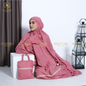 Mukena Terusan Dewasa Katun Rayon Bordir Nazwa Jumbo