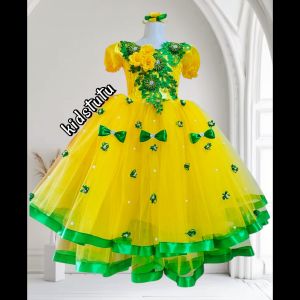 gaun pesta anak kuning usia 1-12 thn (sematakaki)