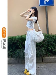 High Waist Wide Leg Workwear Pants Womens Long American Design Casual Trousers Multiple Pockets Street Style Loose Fit