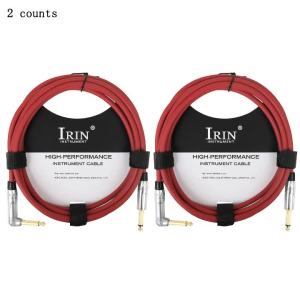 IRIN | IRIN 3M Cáp Kết Nối Âm Thanh 6.35mm Thẳng Góc Phải Cắm Giảm Tiếng Ồn Cho Đàn Guitar Điện Bass Đỏ/Xanh Hiệu Suất Trực Tiếp