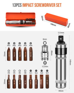 Hi-Spec | Impact Screwdriver Sets Slotted Cross Screwdriver Bit Set Multifucntion Portable Drill Tool Set Screw Driver Bits Hand Tools