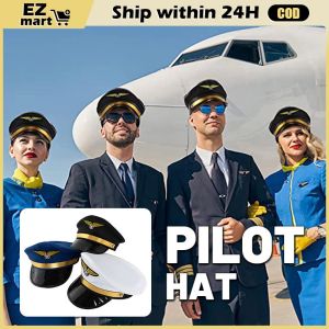 【Fast Shipping】 Aircraft Cap Hat Pilotcosplay Cap Captain Uniform Hats Navy Party Costume Kids Boat Aircraft Pilot Cap LZC-Pilot-Hat