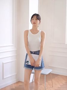 [Suji Studio]Women 2 In1 Long/short Vintage Round Neck Short Crop Top Women with Chest Pad Thin Vest Exercise Yoga Sleeveless TopHigh Quality Crop Top