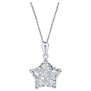 CTS Pt950แพลทินัมฮอลโลว์ดาวและโคลเวอร์สี่แฉกจี้สร้อยคอ CHOW TAI SENG ใช้งานได้ P0BC0004 P0GC0167