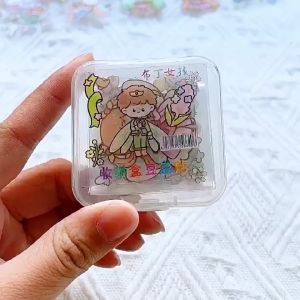 UMI 12pcs Box 4.5cm PET Handbook Cute Sticker kids Reward Goo Card Dairy Notebook Comel Guka Kartun Cartoon key Chain DIY