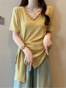 Fashion French Style Versatile V-Neck Short Sleeve T-Shirt