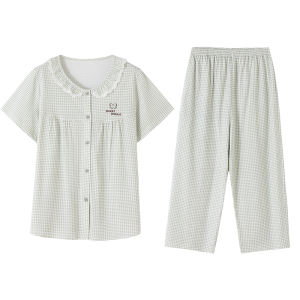 MiiOW | Pure Cotton Short Sleeve Sleepwear Womens Style Summer 2025 New Collection Comfortable Loose Fit Home Wear Casual Outfit