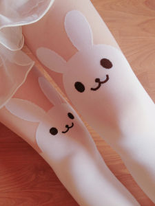 Y2K Sweet Anime Cat Girl Fake High Top Stockings Tights Pattern Splicing Slimming Pantyhose Knee High Socks Underwear Women