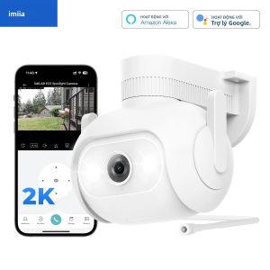 Camera IMILAB EC5 2K Có Đèn Pha Giám Sát An Ninh Ngoài Trời Với Tầm Nhìn Ban Đêm Màu Sắc Theo Dõi Chuyển Động Người 360 Độ °   Hệ Thống Tự Động Ngăn Chặn PTZ
