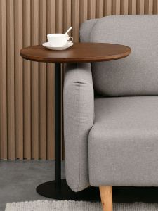 Solid Wood Sofa Side Table Movable Small Coffee Table Mini Card Table Corner Table Coffee Table Table-Side Cabinet C- Shaped Small Table