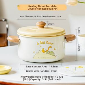 SHUEHO | Induction & Gas Cooker Suitable Enamel Double Handle Soup Pot