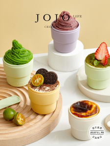 Jojos L. PD Green Ice Cream Cup Baby Food Ice Tray for Home Refrigerator Glass Green Kitchen Cooking Utensils Ice Mold