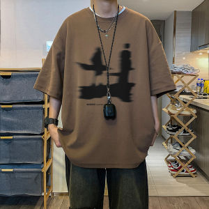 Áo Thun Nam Tay Ngắn Cotton Nguyên Chất Mùa Hè Phong Cách Harajuku Cổ Nhỏ Thời Trang Thường Ngày Thoáng Khí Thoải Mái