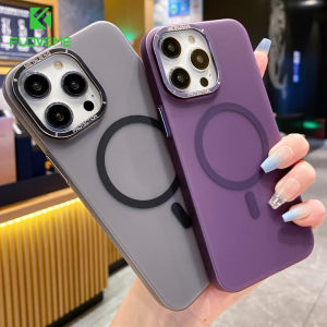 FLOVEME Transparent Matte Magsafe Phone Case For iPhone 14 13 12 Pro Max 14 Plus Wireless Charging Ultra Thin Clear Frosted Bumper Back Cover For iphone 14 13 12