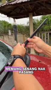 1pair(set) Honda WRV Mugen Japan Silicone Wiper Blade Front Windscreen 3 Section Boneless Full Silicone Wiper U Hook J Hook