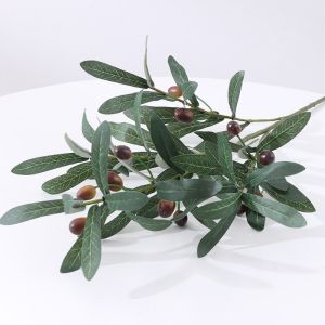 1/3pcs Artificial Green Leaf Olive Branch Fruit Fake Plants Wedding Home Photography Props Flower Arrangement Decoration Outdoor