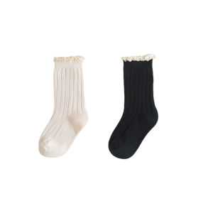 ถุงเท้าเด็กผู้หญิงถักคอตตอนสไตล์วินเทจสำหรับฤดูใบไม้ร่วงและฤดูใบไม้ผลิ ถุงเท้าข้อสั้นสำหรับเด็กวัยเตาะแตะ ถุงเท้าเด็กผู้หญิง