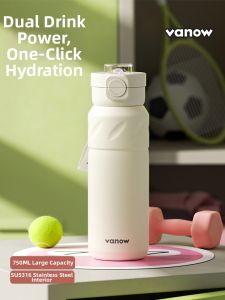 Vanow | Portable Student Insulated Water Bottle with Straw