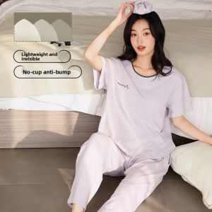 MiiOW | Cat Woman Sleepwear Casual Short Sleeve Home Clothes Outdoor Wearable 2025 New Summer Style Comfortable Home Leisure Suit